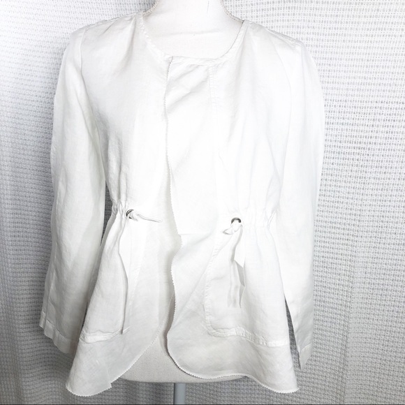 Eileen Fisher White Irish Linen Jacket 